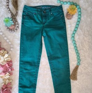 Justice Premium Turqoise Skinny Ankle Jeans